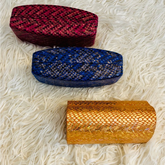 Snakeskin Hard-Shell Sunglasses or Eyeglass Case Bundle